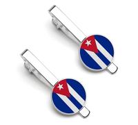 The Republic of Cuba Flags Men Tie Clip Wedding Gift for Best Man, Groomsman, Usher, Birthday