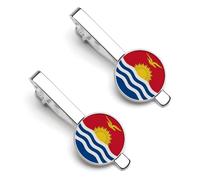The Republic of Kiribati Flags Men Tie Clip Wedding Gift for Best Man, Groomsman, Usher, Birthday