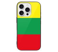 The Republic of Lithuania Flag Cell Phone Case Compatible with iPhone 16/16 Plus/16 Pro/16 Pro Max/16 E Glass Back Protective Shell