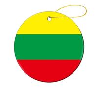 The Republic of Lithuania Flag Cute Christmas Pendants Ceramics Xmas Tree Hanging Ornaments for Home Holiday Decoration