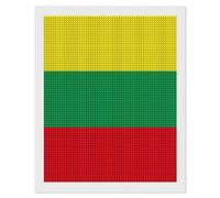 The Republic of Lithuania Flag Diamond DIY Painting Kits Square Full Drill Digital Art Craft for Home Office Wall Decor 16"x20"