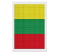 The Republic of Lithuania Flag Diamond DIY Painting Kits Square Full Drill Digital Art Craft for Home Office Wall Decor 8"x12"