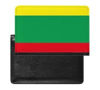 The Republic of Lithuania Flag Passport Covers with Card Slots Slim Vaccine Card Organizer Holder PU Leather Travel Wallet