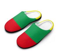 The Republic of Lithuania Flag Women's Slippers Cotton Warm House Shoes with Rubber Anti-Slip Sole Slip On for Home Outdoor 7-8(39-40