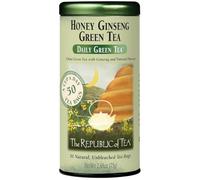 The Republic Of Tea Honey Ginseng Green Tea, 50 Tea Bags, Relaxing Chinese Green Tea Gourmet Blend by The Republic of Tea