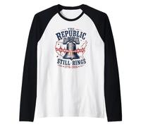The Republic Still Rings 1776-2026 Patriotic 250 Anniversary Raglan Baseball Tee