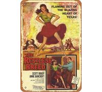 The Restless Breed Movie Plaque Poster Metal Tin Sign 8" x 12" Vintage Retro Wall Decor
