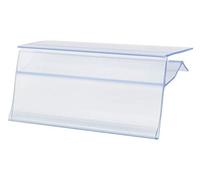 The Retail Renegade Glass Shelf Label Holders with Inserts Fits 1/4 to 3/8 Glass Shelving - 30 Pack