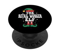 The Retail Worker Elf Funny Christmas Matching Family PopSockets Adhesive PopGrip