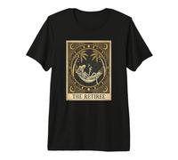 The Retiree Tarot Card Skeleton Beach Funny Retirement Premium T-Shirt