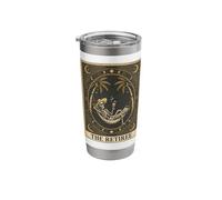 The Retiree Tarot Card Skeleton Beach Funny Retirement Stainless Steel Insulated Tumbler
