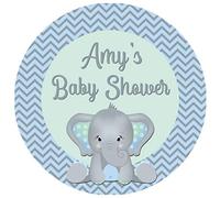 The Retouch Oasis 1 sheet of Personalised STICKERS BABY SHOWER ELEPHANT BLUE (buy 2 sheets get 1 free)- Hen Party Gift Labels