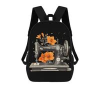 The Retro Knitting Machine Classic 17Inch Backpack Travel Daypack Laptop with Side Pockets for Men Women