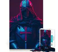 The Retro Templar Knight Jigsaw Puzzle for Teenagers 1000 Pieces Cognitive Toy Quiet Hobby Premium Edge (38x26cm)