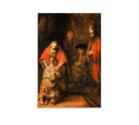 The Return of The Prodigal Son By Rembrandt Harmenszoon Van Rijn Giclee Paper Poster Clear Reproduction Wall Art Picture Painting Canvas Prints Artworks Bedroom Living Room Decor Unframe 20x30inch(50x