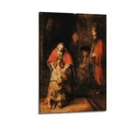 The Return of The Prodigal Son Poster by Rembrandt Van Rijn Canvas Wall Art Picture Prints Hanging Photo Gift Idea Decor Homes Artworks 16x24inch(40x60cm)