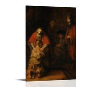 The Return of The Prodigal Son Poster Canvas Oil Painting Canvas Art Poster Home Hanging Painting Bar Art Interior Wall Decoration PosterFrame-style08x12inch(20x30cm)