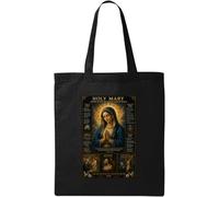 The Revered Mother of Jesus Natural Cotton Tote Bag Black