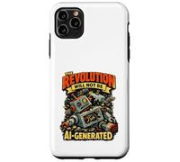 The Revolution Will Not Be AI Generated Funny Retro Robot Case for iPhone 11 Pro Max