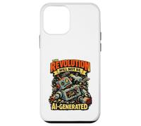 The Revolution Will Not Be AI Generated Funny Retro Robot Case for iPhone 12 mini