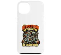 The Revolution Will Not Be AI Generated Funny Retro Robot Case for iPhone 13