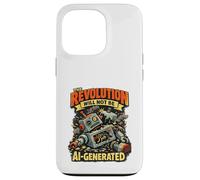The Revolution Will Not Be AI Generated Funny Retro Robot Case for iPhone 13 Pro