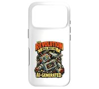 The Revolution Will Not Be AI Generated Funny Retro Robot Case for iPhone 17 Pro