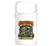 The Revolution Will Not Be AI Generated Funny Retro Robot Case for iPhone 17 Pro Max