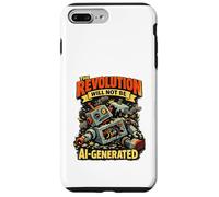 The Revolution Will Not Be AI Generated Funny Retro Robot Case for iPhone 7 Plus/8 Plus