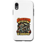 The Revolution Will Not Be AI Generated Funny Retro Robot Case for iPhone XR