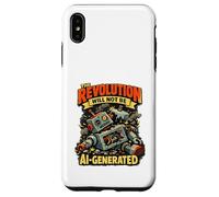 The Revolution Will Not Be AI Generated Funny Retro Robot Case for iPhone XS Max