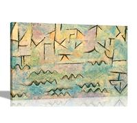 The Rhine at Duisburg by Paul Klee Canvas Wall Art l Framed Prints l Expressionism Decoration Oil Painting Reprint Hanging Artwork Extra Large 101 x 76cm (40 x 30 inches)