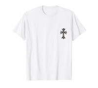 The Rhombus Shine Pave Diamonds Silver Cross Value Graphic T-Shirt, Men, White, S