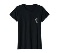 The Rhombus Shine Pave Diamonds Silver Cross Value Graphic T-Shirt, Women, Black, S
