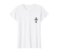 The Rhombus Shine Pave Diamonds Silver Cross Value Graphic T-Shirt, Women, White, S
