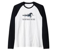The Rhythm of The Ride Horse Waveform Equestrian Design Raglan Baseball Tee