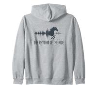 The Rhythm Of The Ride Horse Waveform Equestrian Design Zip Hoodie