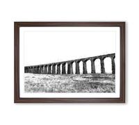 The Ribblehead Viaduct in Yorkshire Painting Framed Print | A2 Walnut Framed Wall Art | Ready to Hang | Modern Historical Picture | Living Room Bedroom Lounge Office