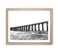 The Ribblehead Viaduct In Yorkshire Painting Modern Art Framed Print | A2 Oak Framed Wall Art | Ready to Hang | Modern Historical Picture | Living Room Bedroom Lounge Office