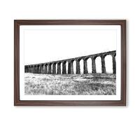 The Ribblehead Viaduct In Yorkshire Painting Modern Art Framed Print | A2 Walnut Framed Wall Art | Ready to Hang | Modern Historical Picture | Living Room Bedroom Lounge Office