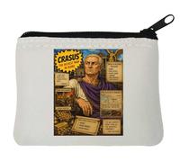 The Richest Man in Rome Neoprene Coin Purse Pouch 10x11cm White