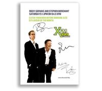 The Ricky Gervais Show Cast Signed A4 Poster Photo Print Framed Autograph Gift TV Show Ricky Gervais Stephen Merchant Karl Pilkington XFM (XFM Ricky Gervais Show, A4 Poster Only)