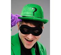 The Riddler Style Green Bowler Hat with Question Mark