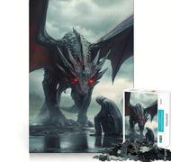 The Rider Kneeling to The Dragon Jigsaw Puzzles 1000 Piece for Adults Mental Logic Toy Peaceful Fun Firm Cut Cherished Gift (38x26cm)