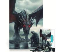 The Rider Kneeling to The Dragon Teenagers 1000 Piece Jigsaw Puzzle Mind Exercise Toy Group Play Precision Cut Festival Gift (50x75cm)