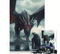The Rider Kneeling to The Dragon Teenagers 1000 Piece Jigsaw Puzzle Mind Exercise Toy Group Play Precision Cut Festival Gift (50x75cm)
