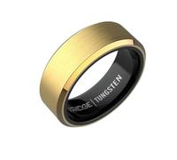 The Ridge 24K Gold Plated Beveled Ring Comfort Fit Wedding Band - 8