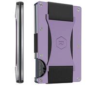 The Ridge Minimalist Slim Wallet For Women - RFID Blocking Front Pocket Credit Card Holder - Metal Wallet For women With Money Clip, Lavender, Minimalist, Cash Strap