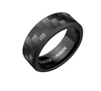 The Ridge Royal Black Beveled Ring Comfort Fit Wedding Band - 13