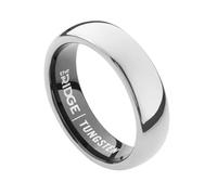 The Ridge Tungsten Rings For Men - Mens Wedding Band - Strong, Durable and Scratch-Resistant Rounded 6mm Ring With Silicone Band